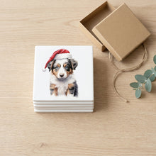 Australian Shepherd Puppy Drawing ceramic coasters set of 4, gift set