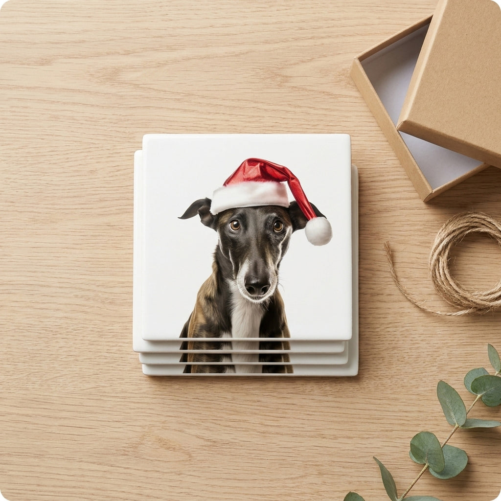 Greyhound ceramic coasters set of 4, gift set