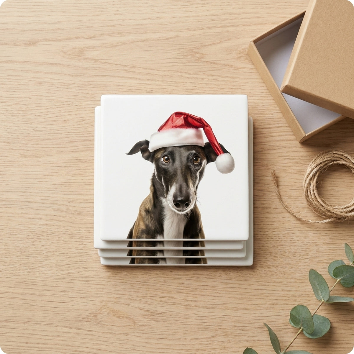 Greyhound ceramic coasters set of 4, gift set