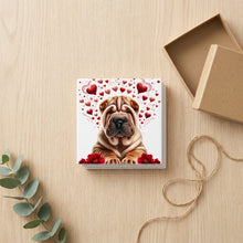 Chinese Shar-Pei ceramic coasters set of 4, gift set