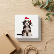 Tibetan Terrier Puppy ceramic coasters set of 4, gift set