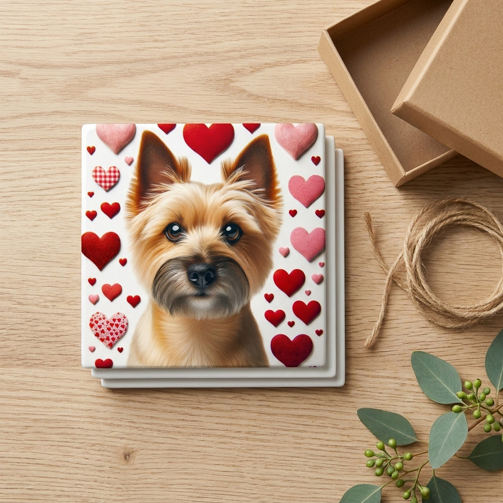 Cairn Terrier ceramic coasters set of 4, gift set