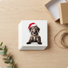 Irish Wolfhound Puppy ceramic coasters set of 4, gift set