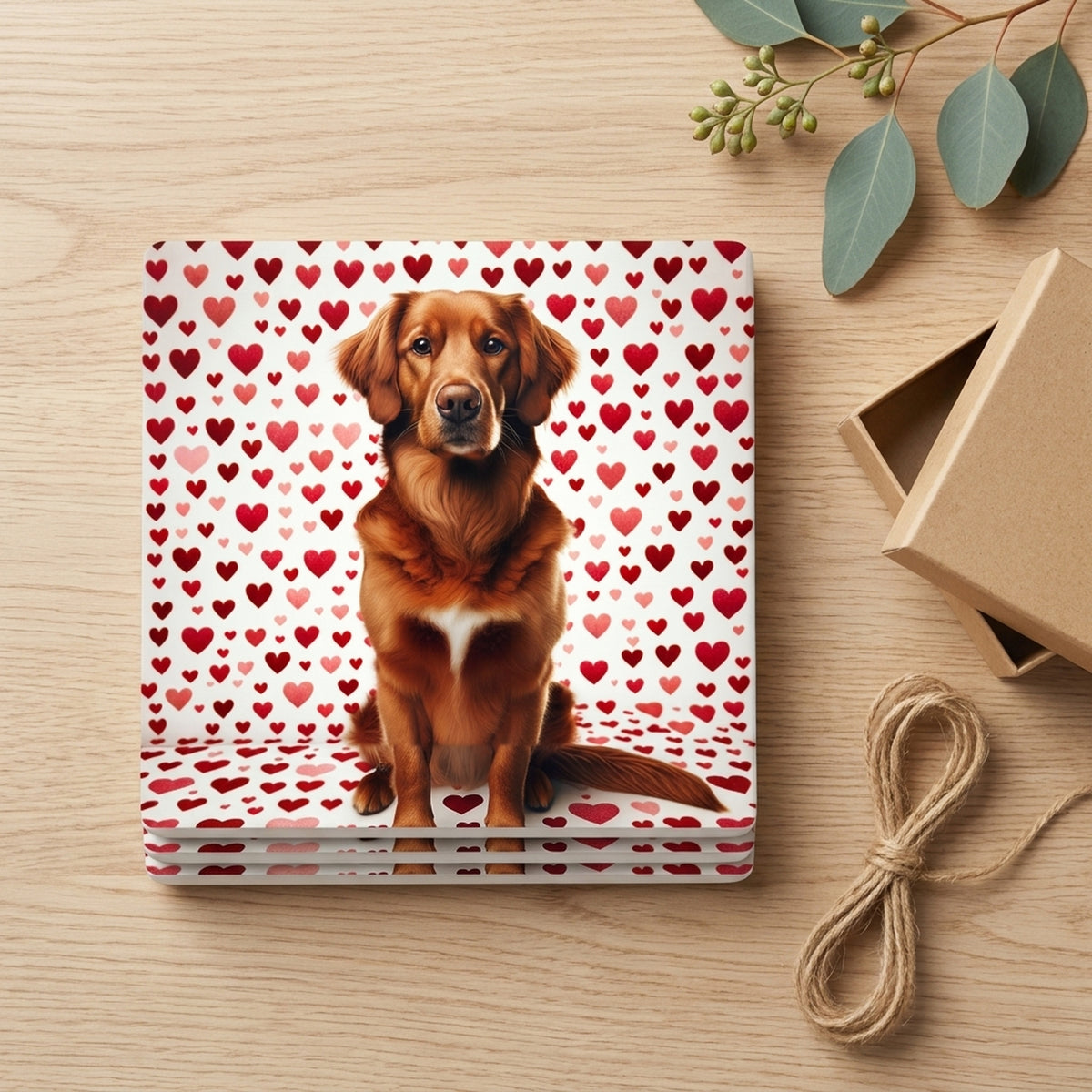 Nova Scotia Duck Tolling Retriever ceramic coasters set of 4, gift set