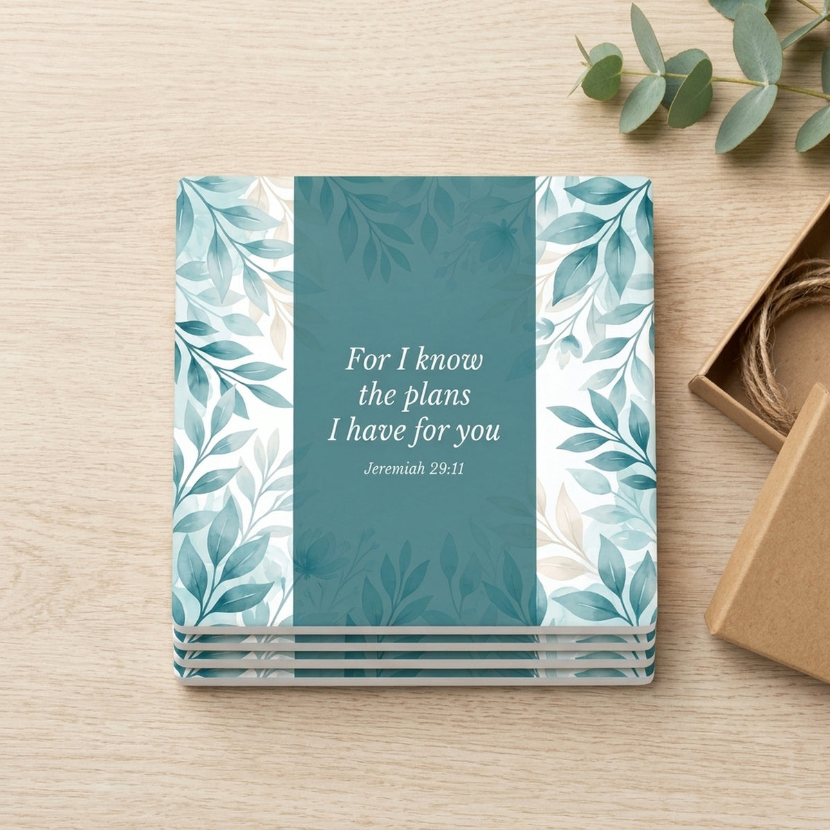 Jeremiah 29:11 ceramic coasters set of 4, gift set