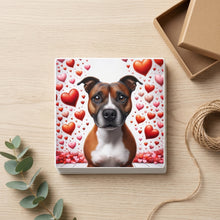 Staffordshire Bull Terrier ceramic coasters set of 4, gift set