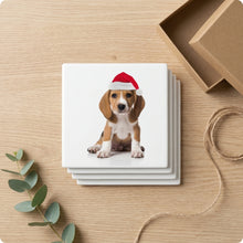 American Foxhound Puppy ceramic coasters set of 4, gift set