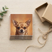 Chihuahua Portrait ceramic coasters set of 4, gift set