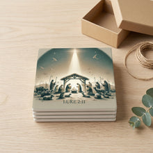 Golden Star Nativity ceramic coasters set of 4, gift set