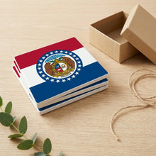 Missouri State Flag ceramic coasters set of 4, gift set