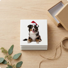 Miniature American Shepherd ceramic coasters set of 4, gift set