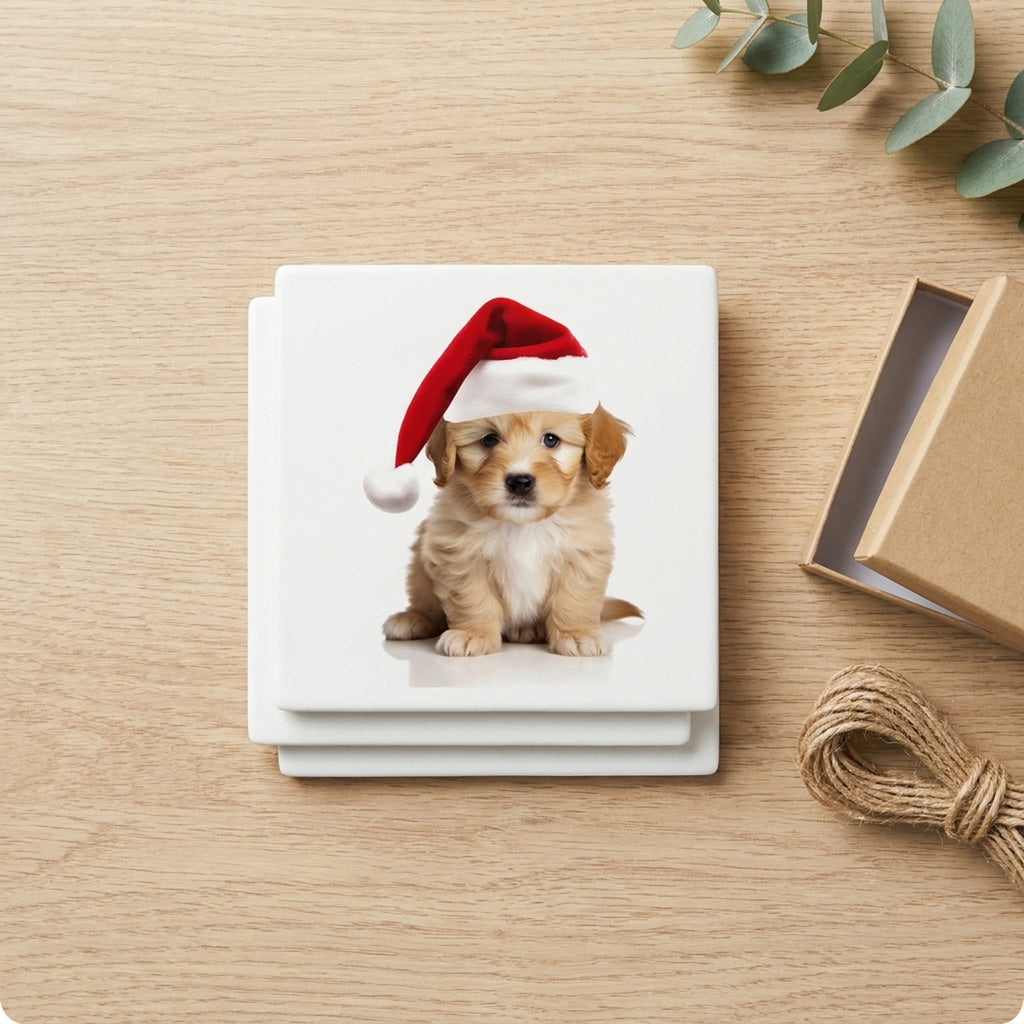 Lagotto Romagnolo Puppy ceramic coasters set of 4, gift set