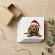 Cocker Spaniel Puppy ceramic coasters set of 4, gift set