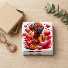 Rhodesian Ridgeback ceramic coasters set of 4, gift set