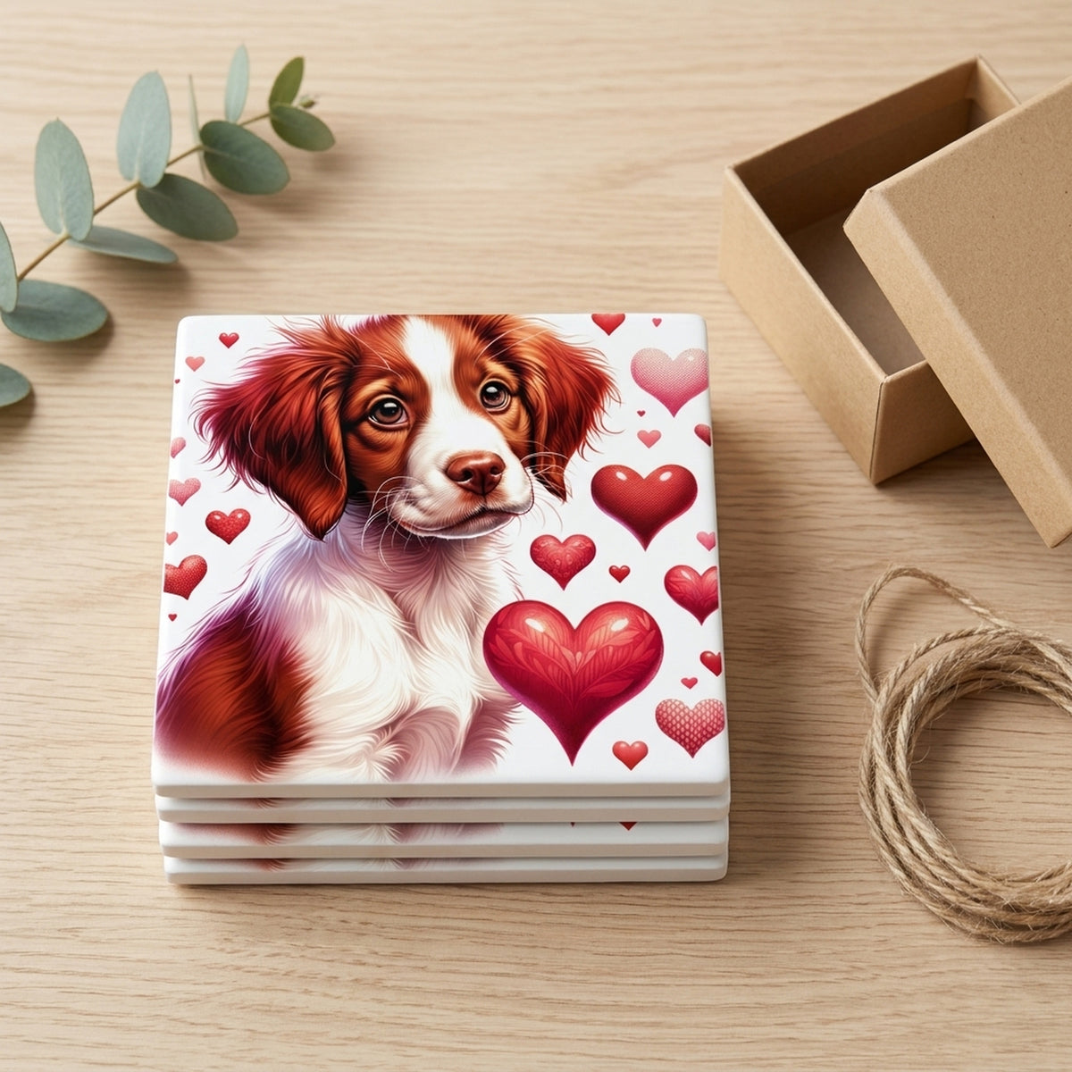 Brittany ceramic coasters set of 4, gift set