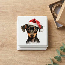 Manchester Terrier Puppy Drawing ceramic coasters set of 4, gift set