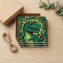Dino T-Rex ceramic coasters set of 4, gift set