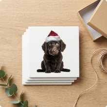 Curly-Coated Retriever Puppy ceramic coasters set of 4, gift set
