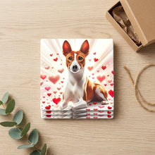 Basenji ceramic coasters set of 4, gift set