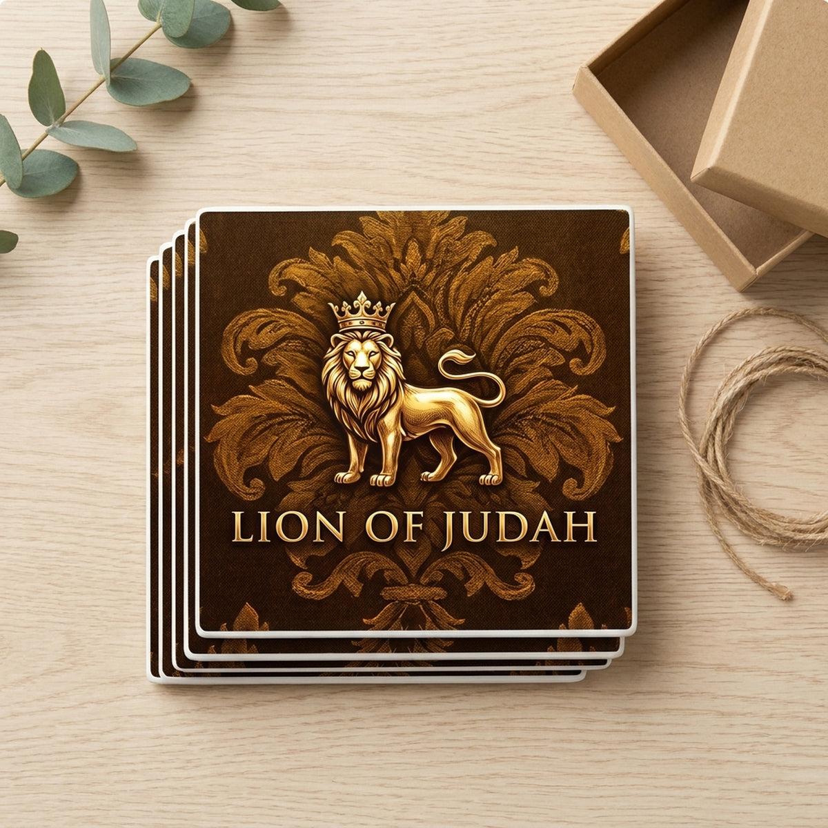 Lion Of Judah ceramic coasters set of 4, gift set