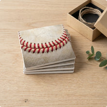 Baseball Stitch ceramic coasters set of 4, gift set