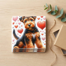 Airedale Terrier ceramic coasters set of 4, gift set