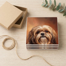 Shih Tzu Portrait ceramic coasters set of 4, gift set