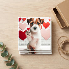 Russell Terrier ceramic coasters set of 4, gift set