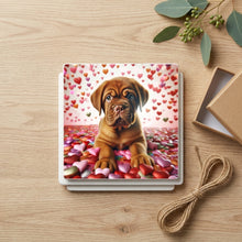 Dogue de Bordeaux ceramic coasters set of 4, gift set