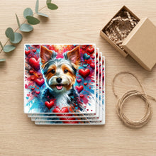 Yorkshire Terrier ceramic coasters set of 4, gift set