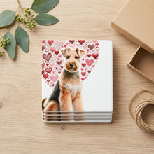 Airedale Terrier ceramic coasters set of 4, gift set