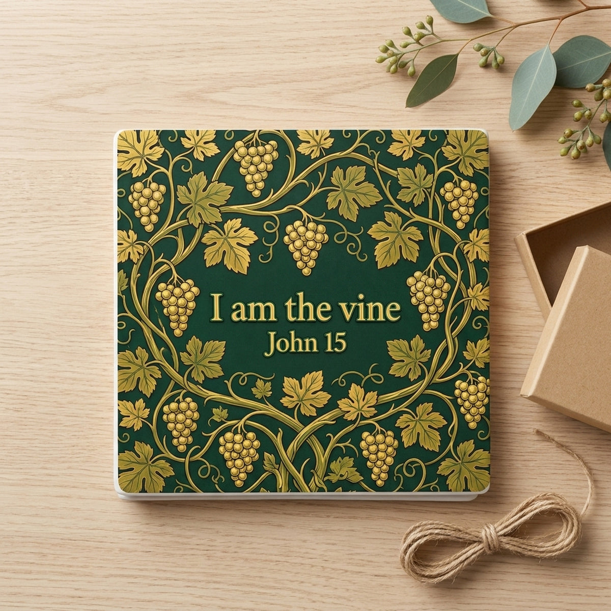 Grafted Vine ceramic coasters set of 4, gift set