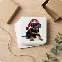 Beauceron Puppy ceramic coasters set of 4, gift set