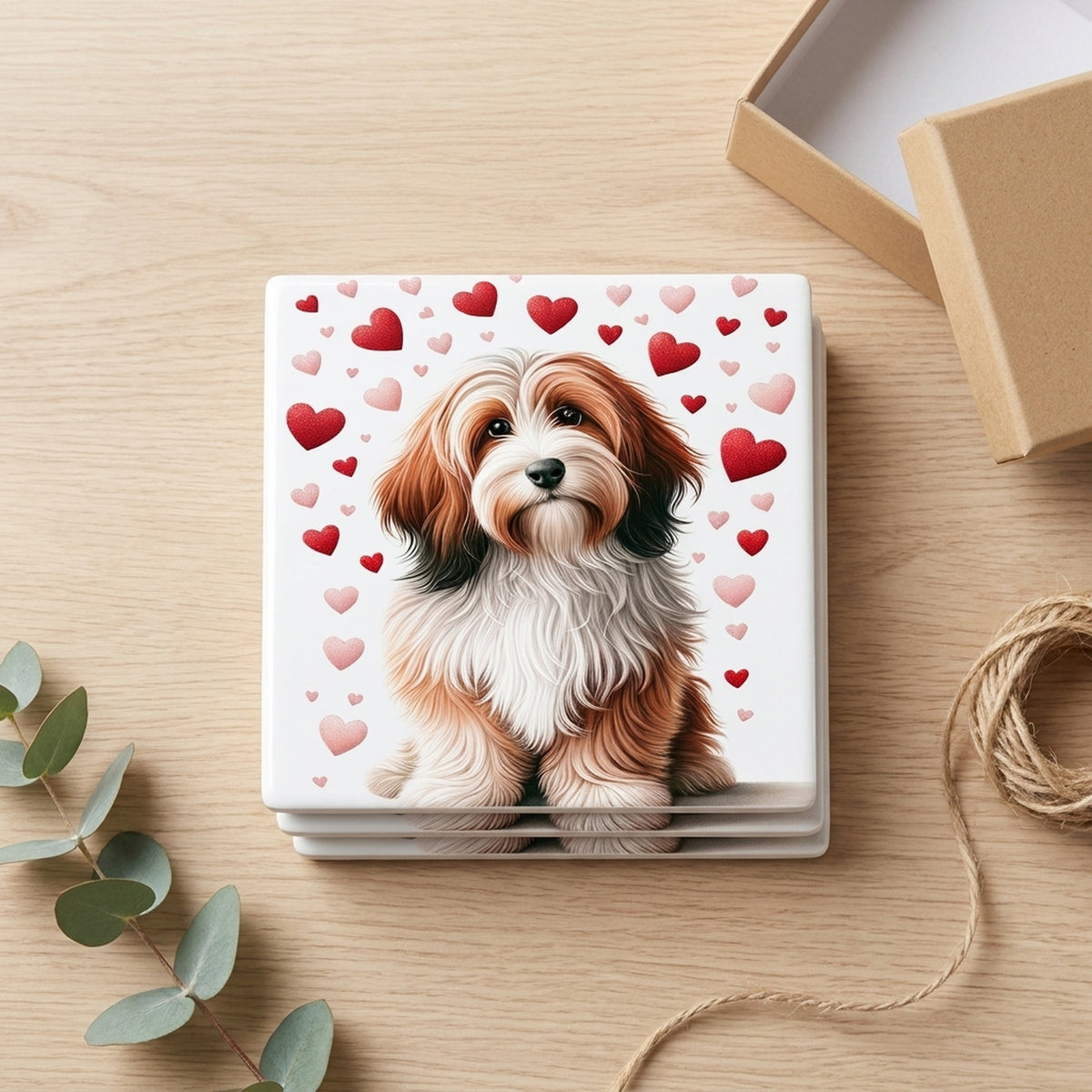 Havanese ceramic coasters set of 4, gift set