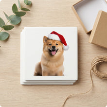 Finnish Spitz ceramic coasters set of 4, gift set