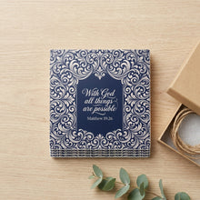 Matthew 19:26 ceramic coasters set of 4, gift set