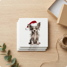 Chinese Crested Puppy ceramic coasters set of 4, gift set