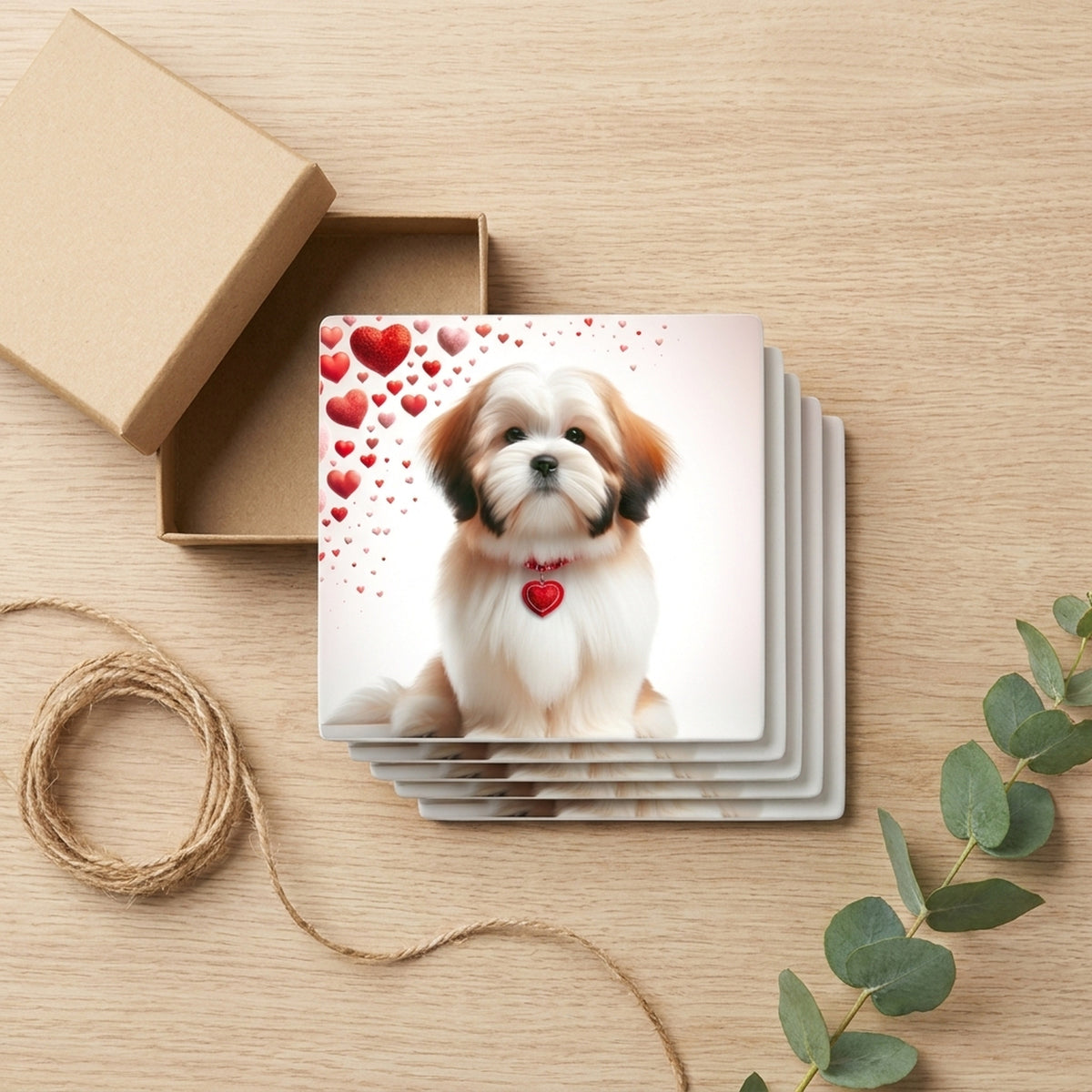 Shih Tzu ceramic coasters set of 4, gift set