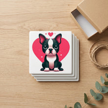 Boston Terrier ceramic coasters set of 4, gift set