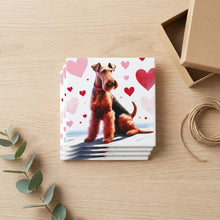 Airedale Terrier ceramic coasters set of 4, gift set