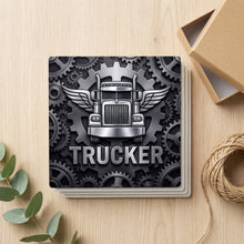 Trucker Rig ceramic coasters set of 4, gift set