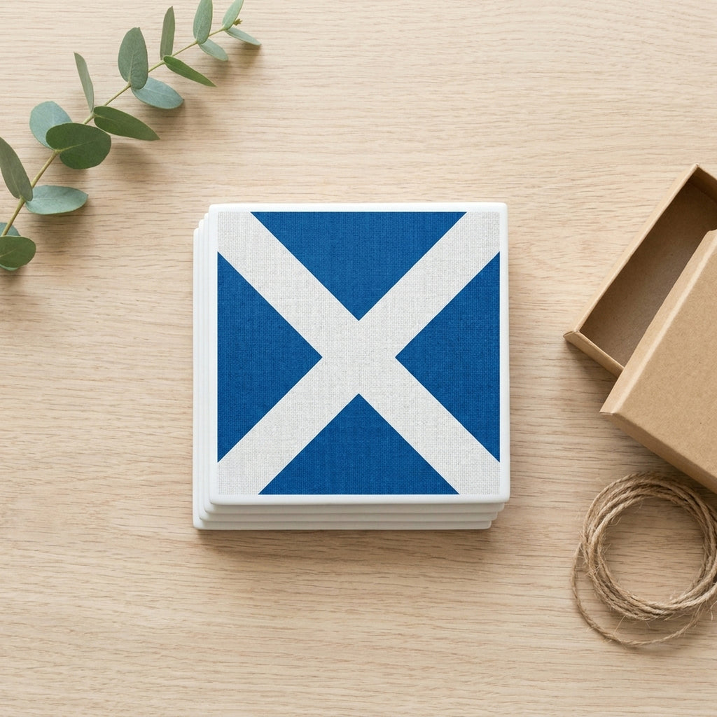 Scotland Flag Pride ceramic coasters set of 4, gift set