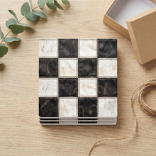 Checkered Racing Flag ceramic coasters set of 4, gift set