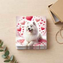 Samoyed ceramic coasters set of 4, gift set