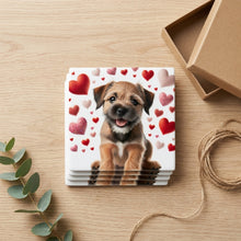 Border Terrier ceramic coasters set of 4, gift set