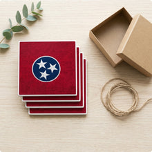 Tennessee State Flag ceramic coasters set of 4, gift set