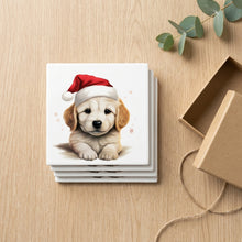 Great Pyrenees Puppy Drawing ceramic coasters set of 4, gift set
