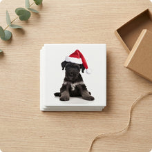 Kerry Blue Terrier Puppy ceramic coasters set of 4, gift set