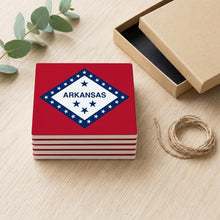 Arkansas State Flag ceramic coasters set of 4, gift set