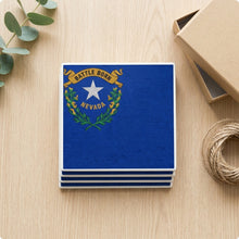 Nevada State Flag ceramic coasters set of 4, gift set